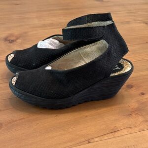 Fly London Black Wedge Shoes
